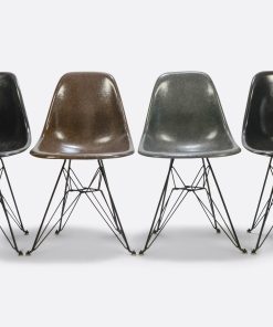 Eames DSR set of 4 Jet Black - Seal Brown - Elephant Grey - Charcoal 1