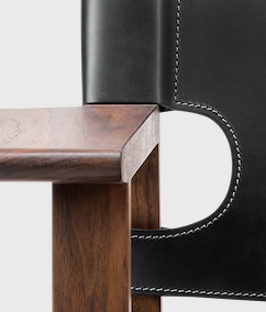 Black leather & Walnut